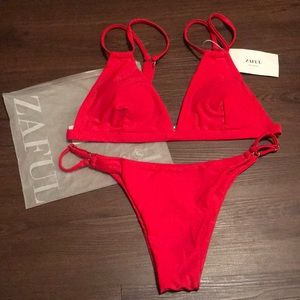 NWT Zaful Red Triangle Top/Bottom